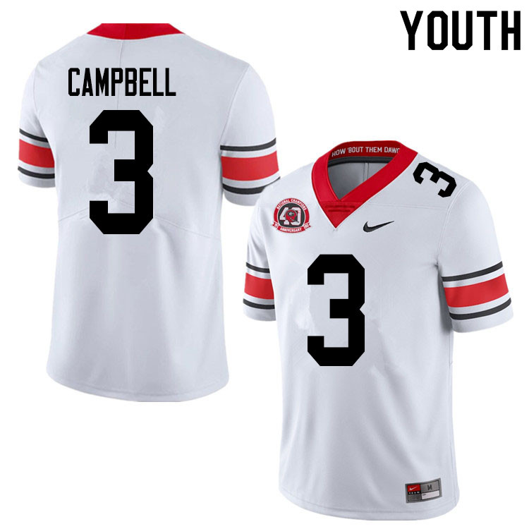 2020 Youth #3 Tyson Campbell Georgia Bulldogs 1980 National Champions 40th Anniversary College Footb